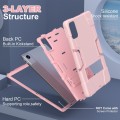 For Lenovo Tab M11/ Xiaoxin Pad 11 2024 Contrast Color Silicone Hybrid PC Tablet Case with Holder(Ro