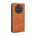 For Realme 12 / 12X 5G Magnetic Buckle Retro Texture Leather Phone Case(Brown)