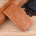 For Realme 12+ 5G Magnetic Buckle Retro Texture Leather Phone Case(Brown)
