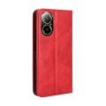For Realme C67 4G Magnetic Buckle Retro Texture Leather Phone Case(Red)