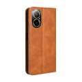 For Realme C67 4G Magnetic Buckle Retro Texture Leather Phone Case(Brown)