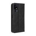 For TCL 40 XE 5G / 40 NxtPaper 5G Magnetic Buckle Retro Texture Leather Phone Case(Black)