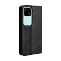 For vivo S18 5G / S18 Pro Magnetic Buckle Retro Texture Leather Phone Case(Black)
