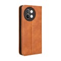 For vivo S18e 5G Magnetic Buckle Retro Texture Leather Phone Case(Brown)
