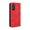 For vivo Y03 4G Magnetic Buckle Retro Texture Leather Phone Case(Red)