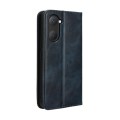 For vivo Y03 4G Magnetic Buckle Retro Texture Leather Phone Case(Blue)