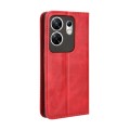 For Infinix Zero 30 4G Magnetic Buckle Retro Texture Leather Phone Case(Red)