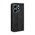 For Tecno Spark 20 4G Magnetic Buckle Retro Texture Leather Phone Case(Black)