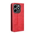 For Tecno Spark 20 4G Magnetic Buckle Retro Texture Leather Phone Case(Red)
