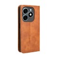 For Tecno Spark 20 4G Magnetic Buckle Retro Texture Leather Phone Case(Brown)
