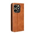 For Tecno Spark Go 2024 Magnetic Buckle Retro Texture Leather Phone Case(Brown)