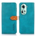 For OPPO Reno11 5G Global KHAZNEH Dual-color Cowhide Texture Flip Leather Phone Case(Blue)