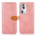 For OPPO Reno11 Pro 5G Global KHAZNEH Dual-color Cowhide Texture Flip Leather Phone Case(Rose Gold)