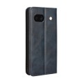 For Google Pixel 8a Magnetic Buckle Retro Texture Leather Phone Case(Blue)