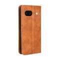 For Google Pixel 8a Magnetic Buckle Retro Texture Leather Phone Case(Brown)