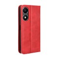 For Honor X5 Plus Magnetic Buckle Retro Texture Leather Phone Case(Red)