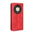 For Honor X9b 5G Magnetic Buckle Retro Texture Leather Phone Case(Red)