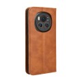 For Honor Magic6 5G Magnetic Buckle Retro Texture Leather Phone Case(Brown)