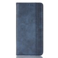 For Honor Magic6 Pro 5G Magnetic Buckle Retro Texture Leather Phone Case(Blue)