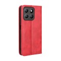 For Honor X8b 4G Magnetic Buckle Retro Texture Leather Phone Case(Red)