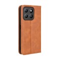 For Honor X8b 4G Magnetic Buckle Retro Texture Leather Phone Case(Brown)