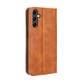 For Samsung Galaxy M54 5G Magnetic Buckle Retro Texture Leather Phone Case(Brown)