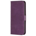 For Samsung Galaxy A25 5G Plaid Embossed Leather Phone Case(Purple)
