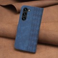 For Samsung Galaxy S24+ 5G Plaid Embossed Leather Phone Case(Blue)