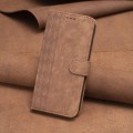 For Samsung Galaxy S24 Ultra 5G Plaid Embossed Leather Phone Case(Brown)