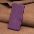 For Samsung Galaxy S24 Ultra 5G Plaid Embossed Leather Phone Case(Purple)