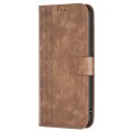 For Samsung Galaxy A35 Plaid Embossed Leather Phone Case(Brown)