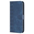 For Samsung Galaxy A35 Plaid Embossed Leather Phone Case(Blue)