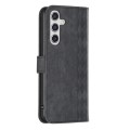 For Samsung Galaxy A35 Plaid Embossed Leather Phone Case(Black)