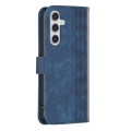 For Samsung Galaxy A55 Plaid Embossed Leather Phone Case(Blue)