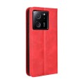 For Xiaomi 13T / 13T Pro Magnetic Buckle Retro Texture Leather Phone Case(Red)
