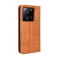 For Xiaomi 13T / 13T Pro Magnetic Buckle Retro Texture Leather Phone Case(Brown)