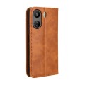 For Xiaomi Redmi 13C 4G / Poco C65 4G Magnetic Buckle Retro Texture Leather Phone Case(Brown)