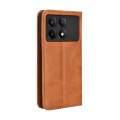 For Xiaomi Redmi K70 / K70 Pro Magnetic Buckle Retro Texture Leather Phone Case(Brown)