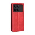 For Xiaomi Redmi K70E / Poco X6 Pro Magnetic Buckle Retro Texture Leather Phone Case(Red)
