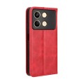 For Xiaomi Redmi Note 13R Pro 5G Magnetic Buckle Retro Texture Leather Phone Case(Red)