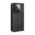 For Xiaomi 14 Magnetic Buckle Retro Texture Leather Phone Case(Black)