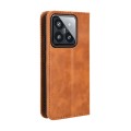 For Xiaomi 14 Magnetic Buckle Retro Texture Leather Phone Case(Brown)
