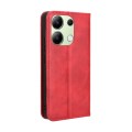 For Xiaomi Redmi Note 13 4G Magnetic Buckle Retro Texture Leather Phone Case(Red)