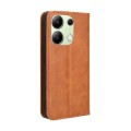 For Xiaomi Redmi Note 13 4G Magnetic Buckle Retro Texture Leather Phone Case(Brown)