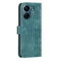 For Xiaomi Redmi 13C Plaid Embossed Leather Phone Case(Green)