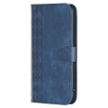 For Xiaomi Poco M6 Pro 4G Plaid Embossed Leather Phone Case(Blue)