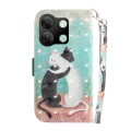 For Infinix Smart 7 HD 3D Colored Horizontal Flip Leather Phone Case(Black White Cat)