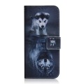 For Infinix Hot 40 / 40 Pro Coloured Drawing Flip Leather Phone Case(Wolf and Dog)