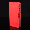 For Motorola Moto G34 5G Skin Feel Calf Texture Card Slots Leather Phone Case(Red)