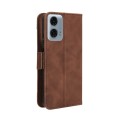 For Motorola Moto G34 5G Skin Feel Calf Texture Card Slots Leather Phone Case(Brown)